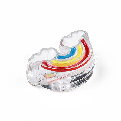 Transparent Acrylic Enamel Beads OACR-N130-026-1