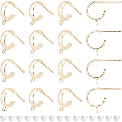 16Pcs Brass Stud Earring Findings KK-BC0008-50-1