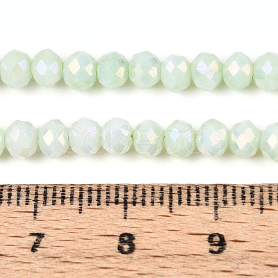 Anti-Tarnish Electroplate Rondelle Glass Beads Strands X-EGLA-T021-4mm-17-06-1