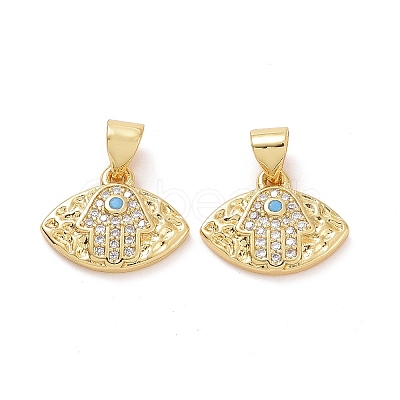 Brass Micro Pave Cubic Zirconia Pendants ZIRC-F134-16G-1