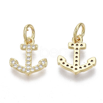 Brass Micro Pave Cubic Zirconia Charms ZIRC-R109-018G-NF-1