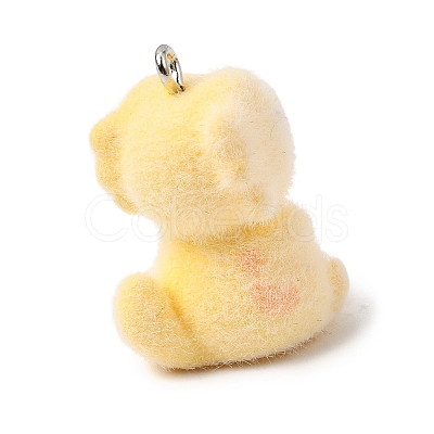 Flocking Opaque Resin Pendants RESI-G128-01V-1