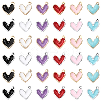 24Pcs 12 Colors Rack Plating Alloy Enamel Charms ENAM-FS0002-75-1