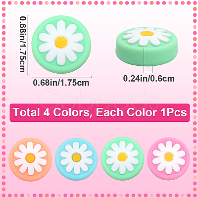 4Pcs 4 Colors Daisy Silicone Joystick Cap FIND-GF0007-37-1