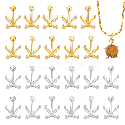 24Pcs Brass Charms Cabochon Settings KK-PH0014-17A-1