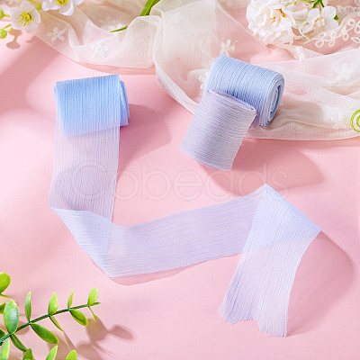 3 Rolls 3 Colors Wrinkle Polyester Ribbon OCOR-TA0002-98A-1