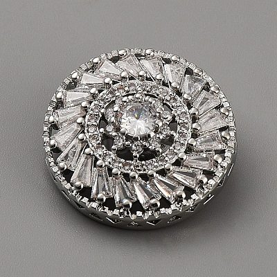 Brass with Cubic Zirconia Shank Buttons BUTT-WH0029-30-1