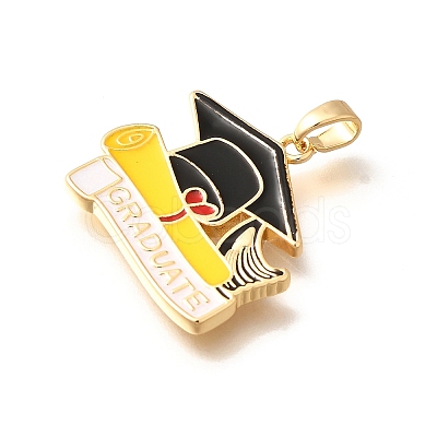 Brass Enamel Pendants KK-R212-17A-G-1