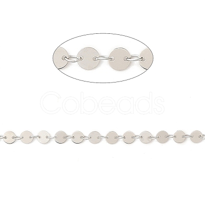 Anti-Tarnish Rhodium Plated 925 Sterling Silver Flat Round Link Chains STER-NH0001-27B-P-1