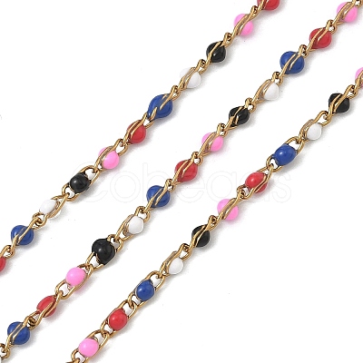 304 Stainless Steel Enamel Twisted Chains STAS-R100-40G-03-1