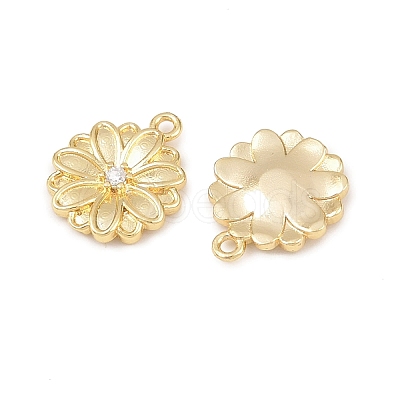 Brass Micro Pave Clear Cubic Zirconia Charms KK-G544-07G-02-1