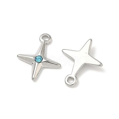 304 Stainless Steel Rhinestone Pendants X-STAS-L308-04A-P-1