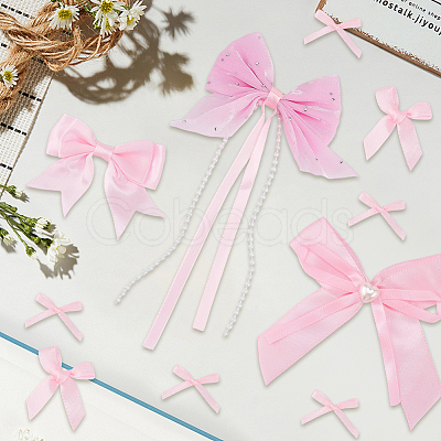 64Pcs 5 Styles Polyester Bowknot Ornament Accessories DIY-SP0004-75-1