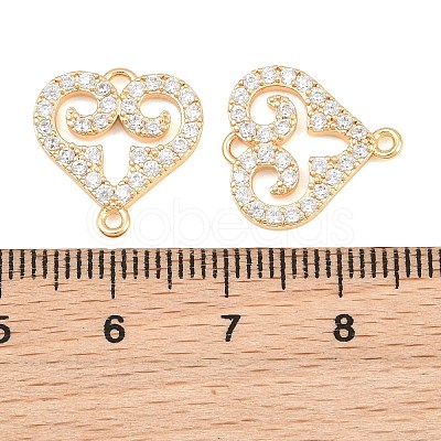 Brass Micro Pave Clear Cubic Zirconia Connector Charms CU-CBA7BFE-03H-G-1