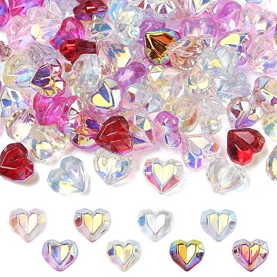 80Pcs 8 Colors Electroplate Transparent Glass Beads EGLA-YW0005-66-1