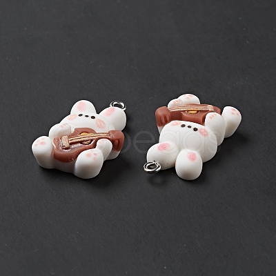 Music Theme Opaque Resin Pendants X-RESI-E024-06P-02-1