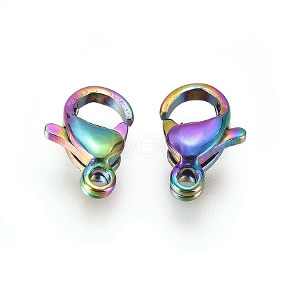 Ion Plating(IP) 304 Stainless Steel Lobster Claw Clasps STAS-H353-C-02M-1