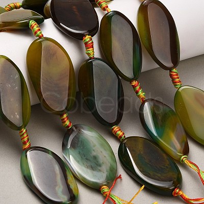 Natural Banded Agate Beads Strands G-F825-H01-03B-1