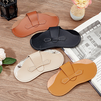 AHADEMAKER 4Pcs 4 Colors Imitation Leather Glasses Cases AJEW-GA0005-46-1