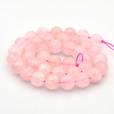 Round Natural Rose Quartz Beads Strands G-N0120-07-8mm-1