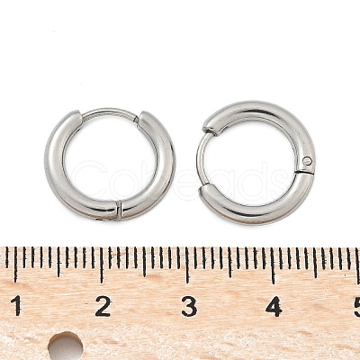 Tarnish Resistant 304 Stainless Steel Huggie Hoop Earrings EJEW-F111B-16mm-P-1