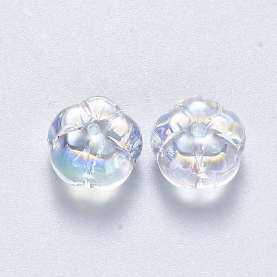 Transparent Spray Painted Glass Beads GLAA-S190-002C-01-1