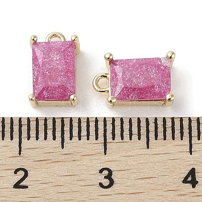 Brass Micro Pave Cubic Zirconia Charms KK-G491-31G-03-1