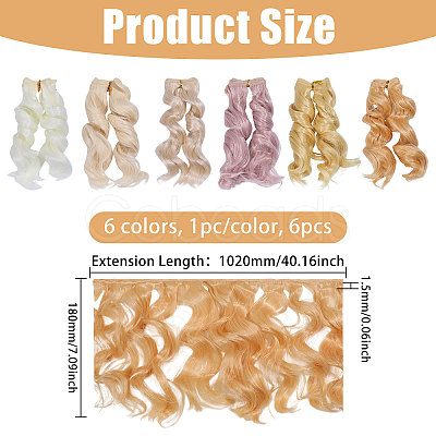 4Pcs 4 Colors High Temperature Fiber Doll Hairs DIY-GL0006-24A-1