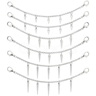 3 Sets 3 Styles 304 Stainless Steel Boot Strap Chains HJEW-SP0001-71-1