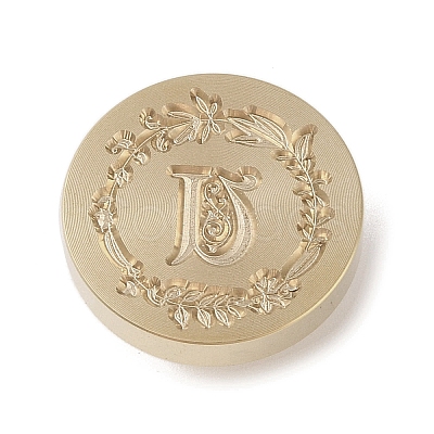 Golden Tone Wax Seal Brass Stamp Head DIY-B079-01G-U-1