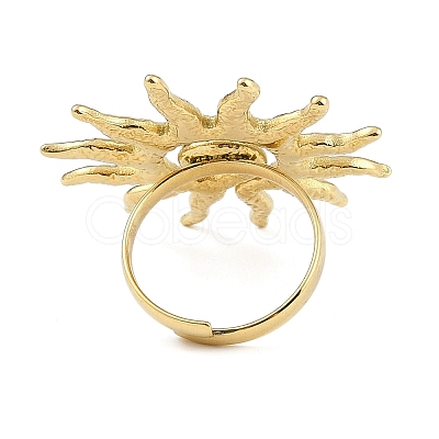 Ion Plating(IP) Textured Sun 304 Stainless Steel Adjustable Rings for Women X-RJEW-H231-01G-1