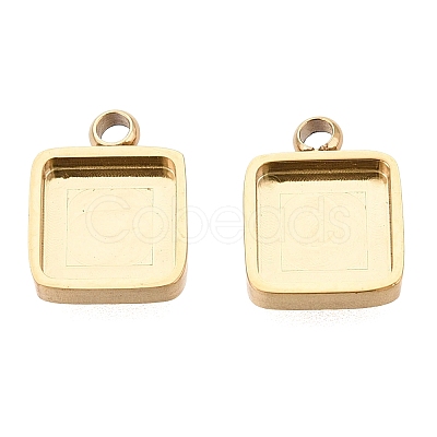 304 Stainless Steel Pendant Cabochon Component STAS-Q113-21B-G-1