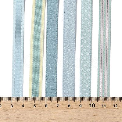 18 Yards 6 Styles Polyester Ribbon SRIB-Q022-F14-1