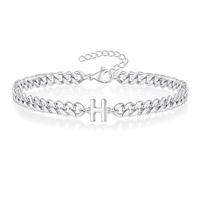 Letter 304 Stainless Steel Link Bracelets FS-WG7830E-32-1
