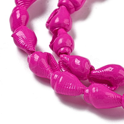 Spray Painted Natural Spiral Shell Beads Strands X1-BSHE-G039-08C-1
