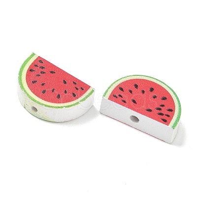Summer Themed Printed Wood Beads WD-CBAA998-A02-1