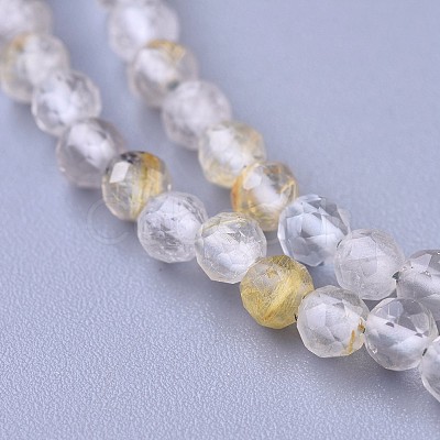 Natural Rutilated Quartz Beaded Necklaces NJEW-K114-A-A10-1