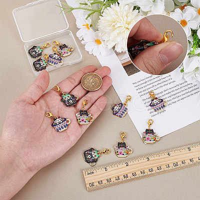 12Pcs 3 Styles Alloy Enamel Zipper Pull Pendant Decorations HJEW-FG00017-1