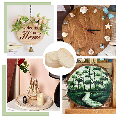 Flat Round Unfinished Wood Slice WOOD-WH0029-190B-1