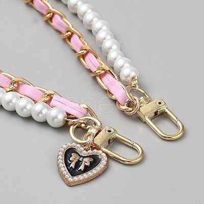 PU Leather & Plastic Pearl Phone Hand Strap Chains AJEW-WH20048-12C-1