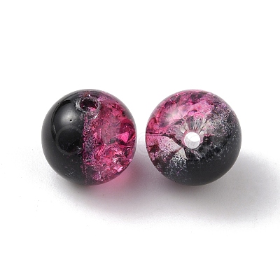 Two Tone Transparent Crackle Glass Beads LS-GLAA-WH0038-15H-1