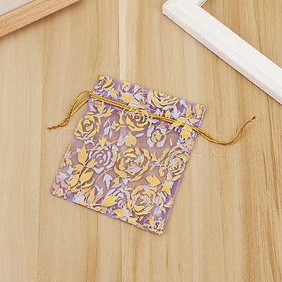 Rectangle Organza Drawstring Gift Bags PAAG-PW0012-15C-03C-1