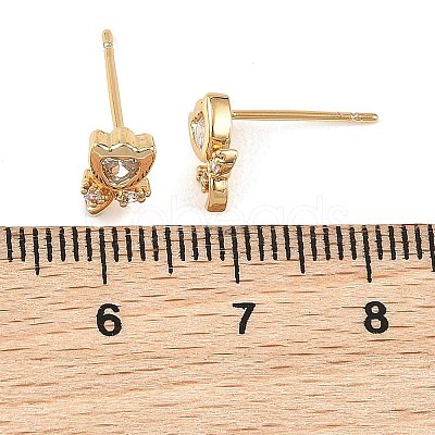 SHEGRACE Brass Micro Pave Cubic Zirconia Stud Earrings XGRQ4N541-707G-1