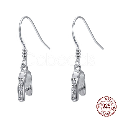 Anti-Tarnish Rhodium Plated 925 Sterling Silver Earring Hooks STER-I009-07P-1
