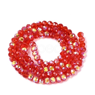AB Color Plated Transparent Glass Rondelle Beads Strands EGLA-T029-4mm-10B-1