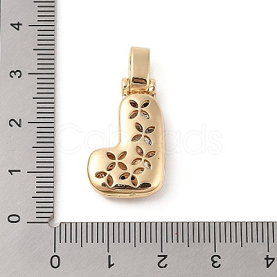 Brass Micro Pave Cubic Zirconia Pendants ZIRC-P121-01G-L-1