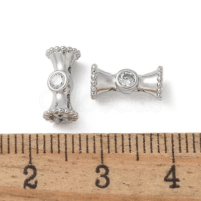 Brass Micro Pave Cubic Zirconia Beads KK-U052-19P-1