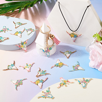 24Pcs 6 Styles Alloy Enamel Pendants ENAM-TA0002-51-1