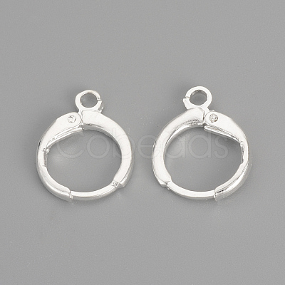 Brass Huggie Hoop Earring Findings X-KK-R071-08S-1