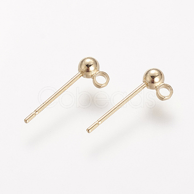 Brass Stud Earring Findings X-KK-T014-66G-1